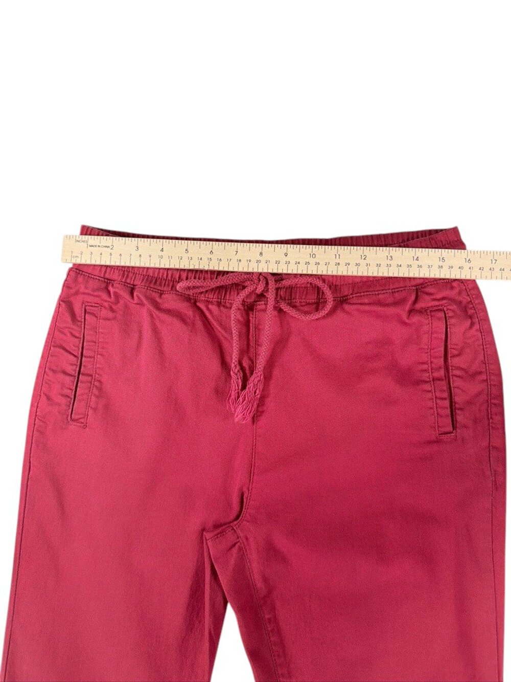 Women's Burgundy Casual Jogger Pants Size 13/14 Elastic Waist Drawstring - Picture 8 of 12